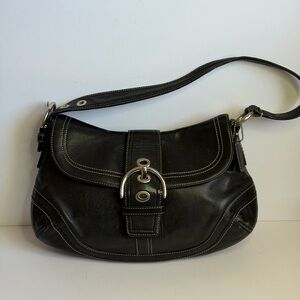 Coach Y2K SoHo Black Large Leather Shoulder Bag